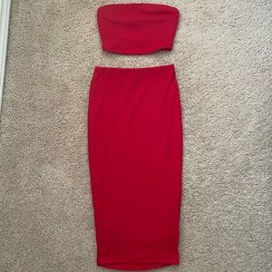 Ribbed, Midi Skirt Set